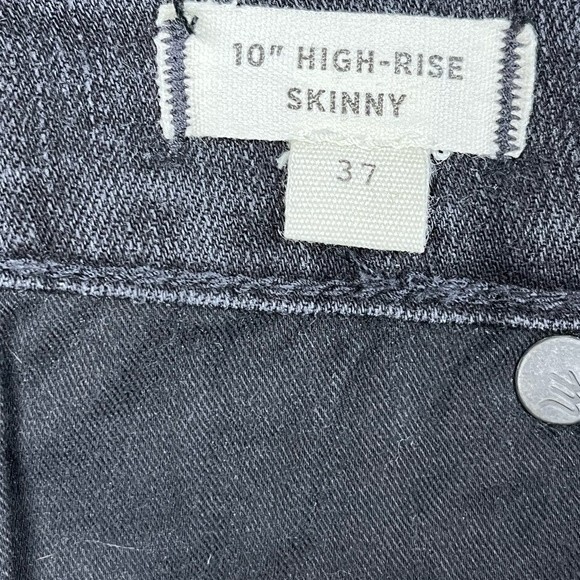 Madewell 10" High-Rise Skinny Jeans Dark Gray Button-Through Edition Sz 37 (22W) - Picture 12 of 13